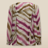 SOL | Magenta & Brown Stripe Boho Blouse
