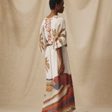 VEDHA | Ecru Multi Palm Printed Blouse