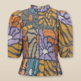 CHARITA | Multicolour Botanical Print Cotton Blouse