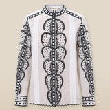 ALINE | White Embroidery Detail Cotton Blouse