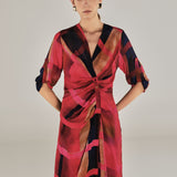 ESHANA | Fuchsia Pink Long Gathered Blouse