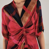 ESHANA | Fuchsia Pink Long Gathered Blouse