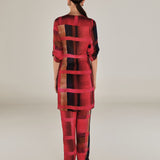 ESHANA | Fuchsia Pink Long Gathered Blouse