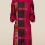 ESHANA | Fuchsia Pink Long Gathered Blouse