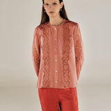 PAMPITA | Peach Pink Embroidered Blouse