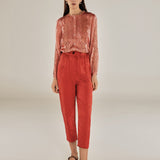 PAMPITA | Peach Pink Embroidered Blouse