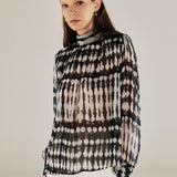 CAROL | Blusa transparente con estampado negro y crudo