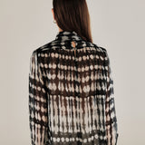 CAROL | Blusa transparente con estampado negro y crudo