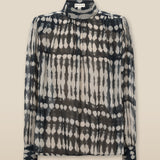 CAROL | Blusa transparente con estampado negro y crudo