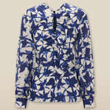 SAACHI | Blue Print Ruffle Blouse