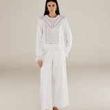 ZOYA | White Embroidery Detail Cotton Blouse