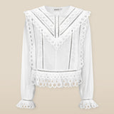 ZOYA | White Embroidery Detail Cotton Blouse