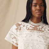 MONISHA | Ivory Floral Embroidered Blouse