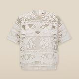 MONISHA | Ivory Floral Embroidered Blouse