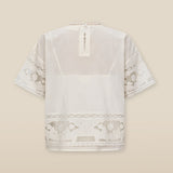 MONISHA | Ivory Floral Embroidered Blouse