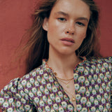 CATALINA | Blusa de algodón con estampado floral Liberty morado