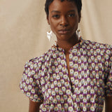 CATALINA | Blusa de algodón con estampado floral Liberty morado