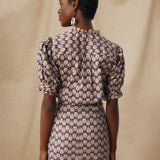 CATALINA | Blusa de algodón con estampado floral Liberty morado