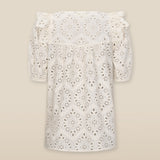 LILI | Ecru Broderie Anglaise Ruffle Blouse