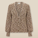 KIARA | Metallic Bronze Relaxed Cotton Cardigan