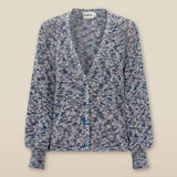 KIARA | Metallic Blue Relaxed Cardigan