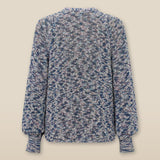 KIARA | Metallic Blue Relaxed Cardigan