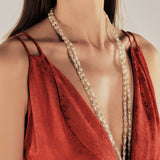 LATINA | Red Jacquard Twist Front V-Neck Midi Dress