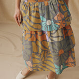 CHARITA | Multicolour Botanical Print Cotton Midi Dress