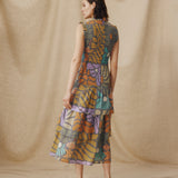 CHARITA | Multicolour Botanical Print Cotton Midi Dress