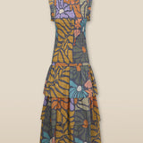 CHARITA | Multicolour Botanical Print Cotton Midi Dress