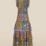 CHARITA | Multicolour Botanical Print Cotton Midi Dress