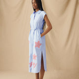 CHARU | Floral Print Midi Shirt Dress