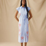 CHARU | Floral Print Midi Shirt Dress