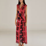 DOROTHEA | Fuchsia Pink Twist Midi Dress