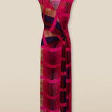 DOROTHEA | Fuchsia Pink Twist Midi Dress