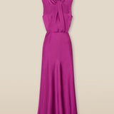RANYA | Magenta Pink Twist Sleeveless Maxi Dress