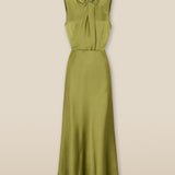 RANYA | Green Twist Sleeveless Maxi Dress