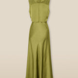 RANYA | Green Twist Sleeveless Maxi Dress