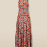 IRAMA | Vestido midi de algodón con estampado Liberty en color terracota