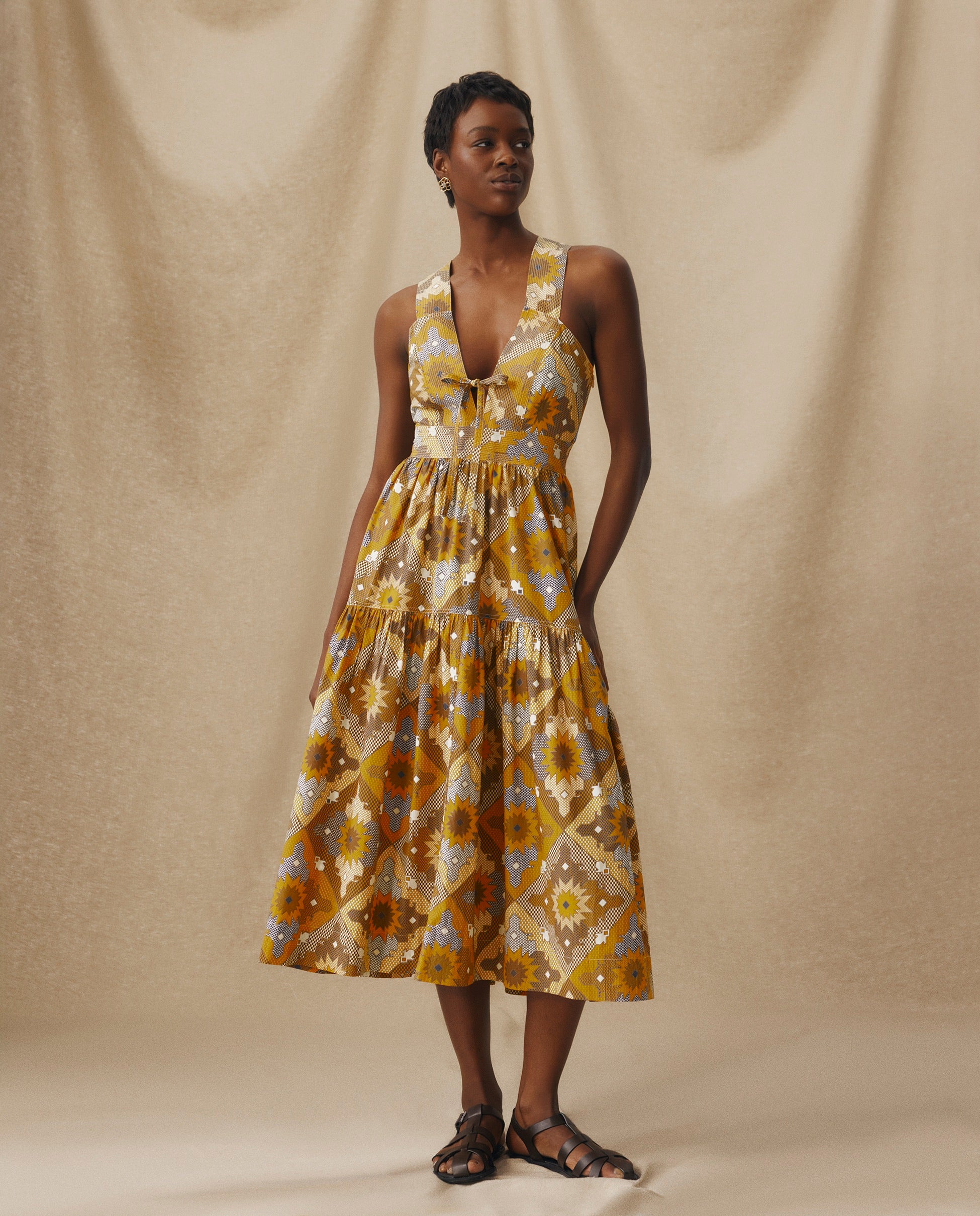 ochre midi dress Sveta Midi