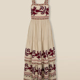 NEESHA | Stone Bohemian Embroidered Midi Dress