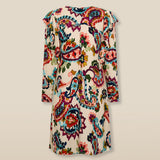 SALENA | Cream Multi Ruche Detail V-Neck Short Dress