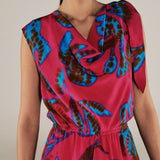 CHETANA | Magenta & Blue Flower Short Dress