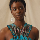 BERNAT | Turquoise Multi Ikat Cotton Jumpsuit