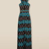 BERNAT | Turquoise Multi Ikat Cotton Jumpsuit