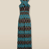 BERNAT | Turquoise Multi Ikat Cotton Jumpsuit