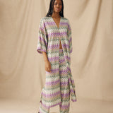 KONA | Multicolour Pointelle Chevron Knit Kimono