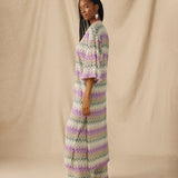 KONA | Multicolour Pointelle Chevron Knit Kimono