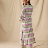 KONA | Multicolour Pointelle Chevron Knit Kimono