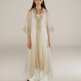 ROSEANNE | Kimono de seda transparente color cervatillo dorado